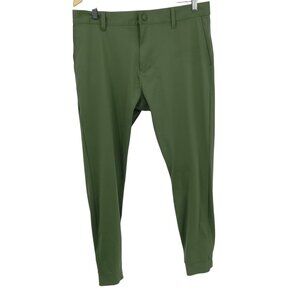 Rhone Commuter Slim Fit Jogger Zipper Ankle Green Pants Size 33 Stretch Pockets